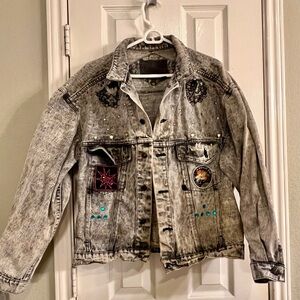 Vintage acid wash denim jacket-L